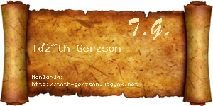 Tóth Gerzson névjegykártya