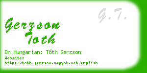 gerzson toth business card